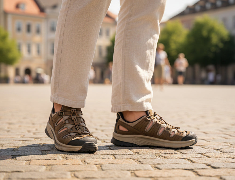 Mens Hands-Free Saturn Brown Hiking Sandals