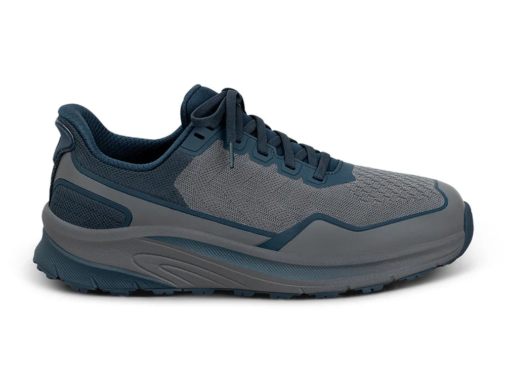Orthofeet Mens Hands-Free Tilos Trail Grey Blue Hiking Shoes ShoeMed