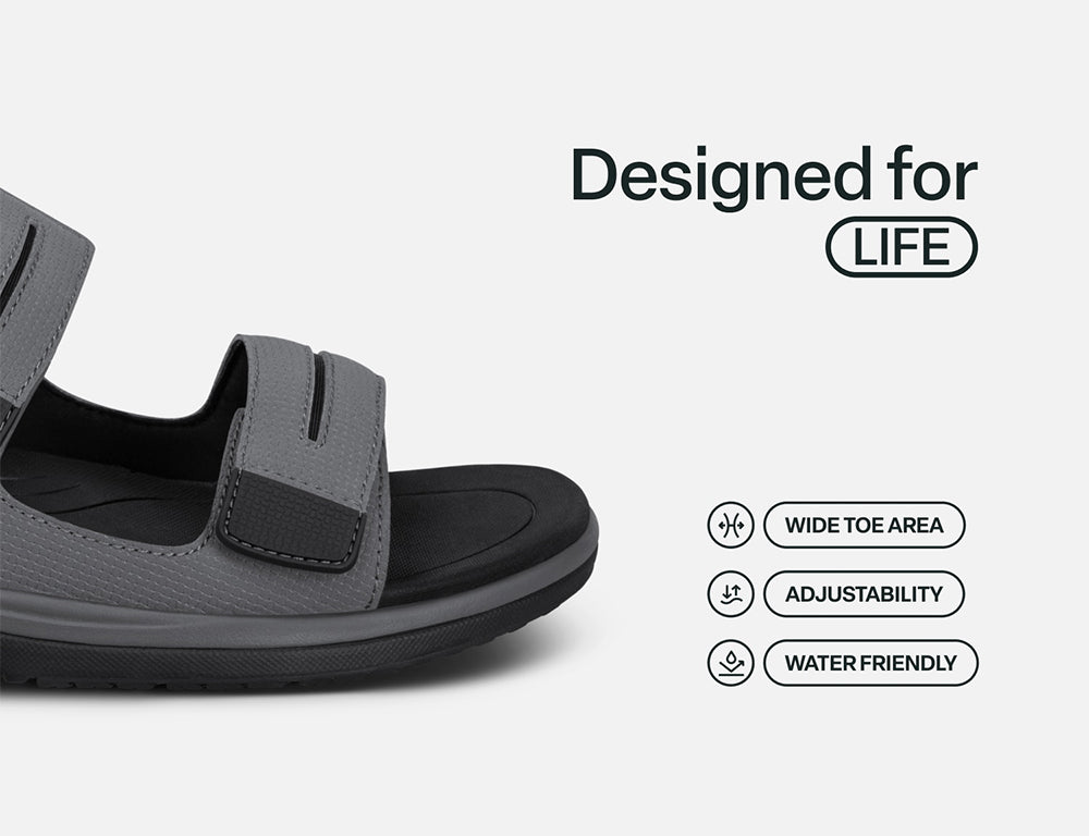 Mens Hands-Free Neptune Grey Sandals