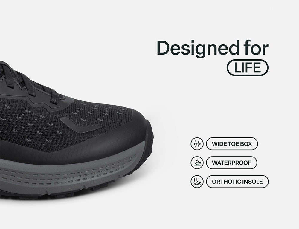 Womens Hands-Free Waterproof Explorer Low Black Hiking Shoes