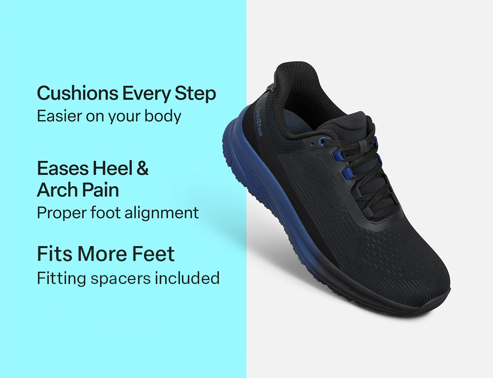 Mens Hands-Free Dash Black Blue Trainers