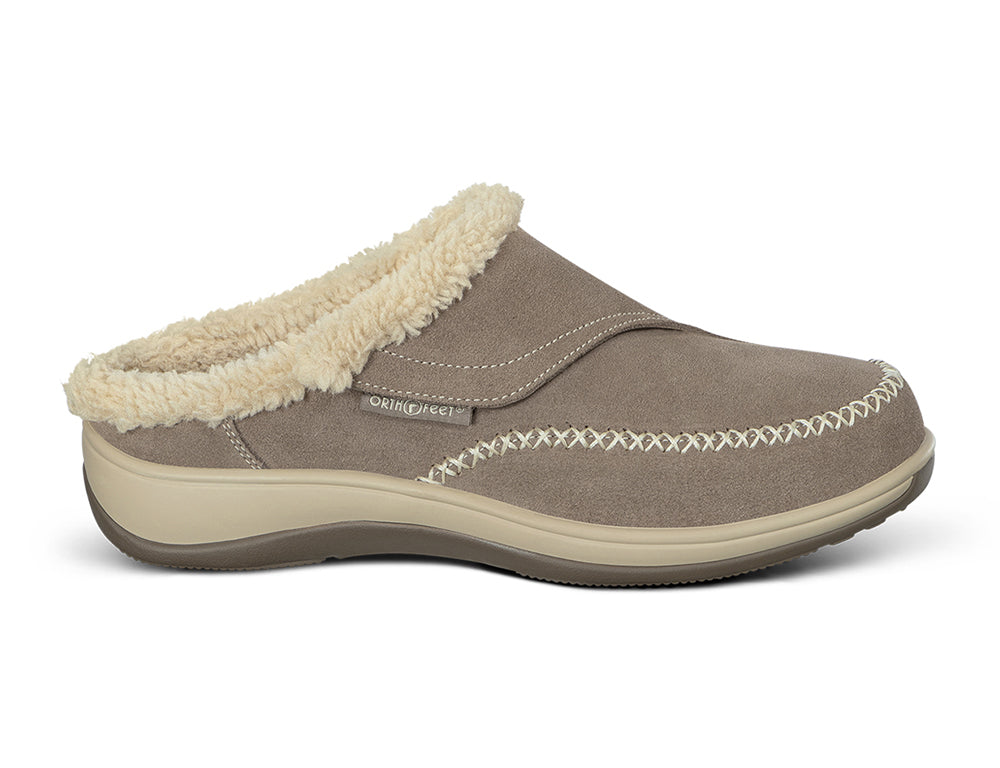 Womens Hands-Free Charlotte Taupe House Shoes