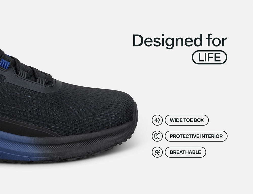 Mens Hands-Free Dash Black Blue Trainers