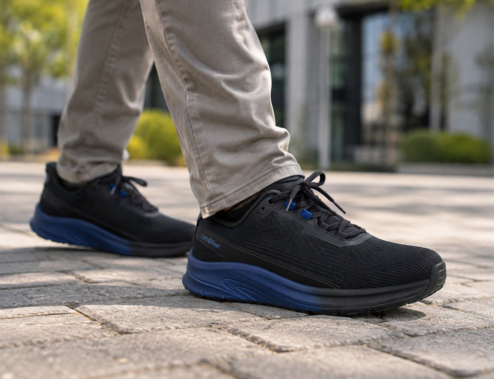 Mens Hands-Free Dash Black Blue Trainers