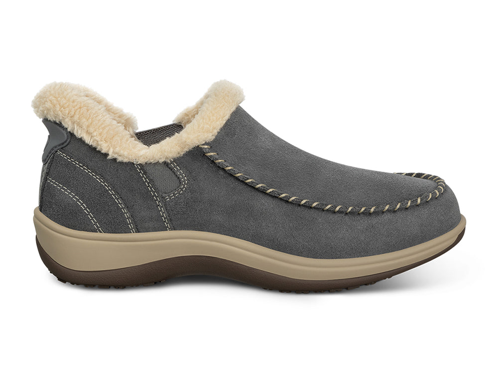 Womens Hands-Free Lorin Grey House Shoes