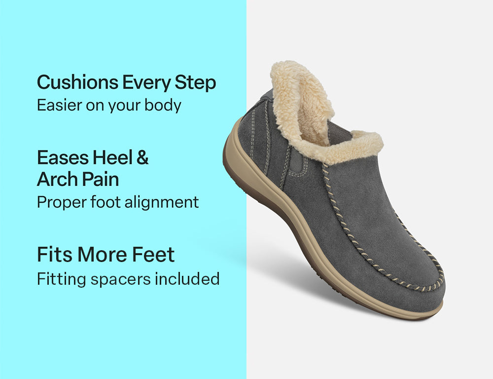 Womens Hands-Free Lorin Grey House Shoes