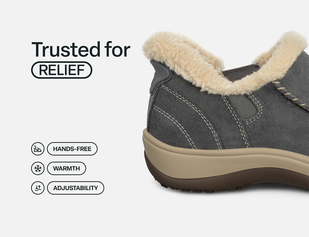 Womens Hands-Free Lorin Grey House Shoes