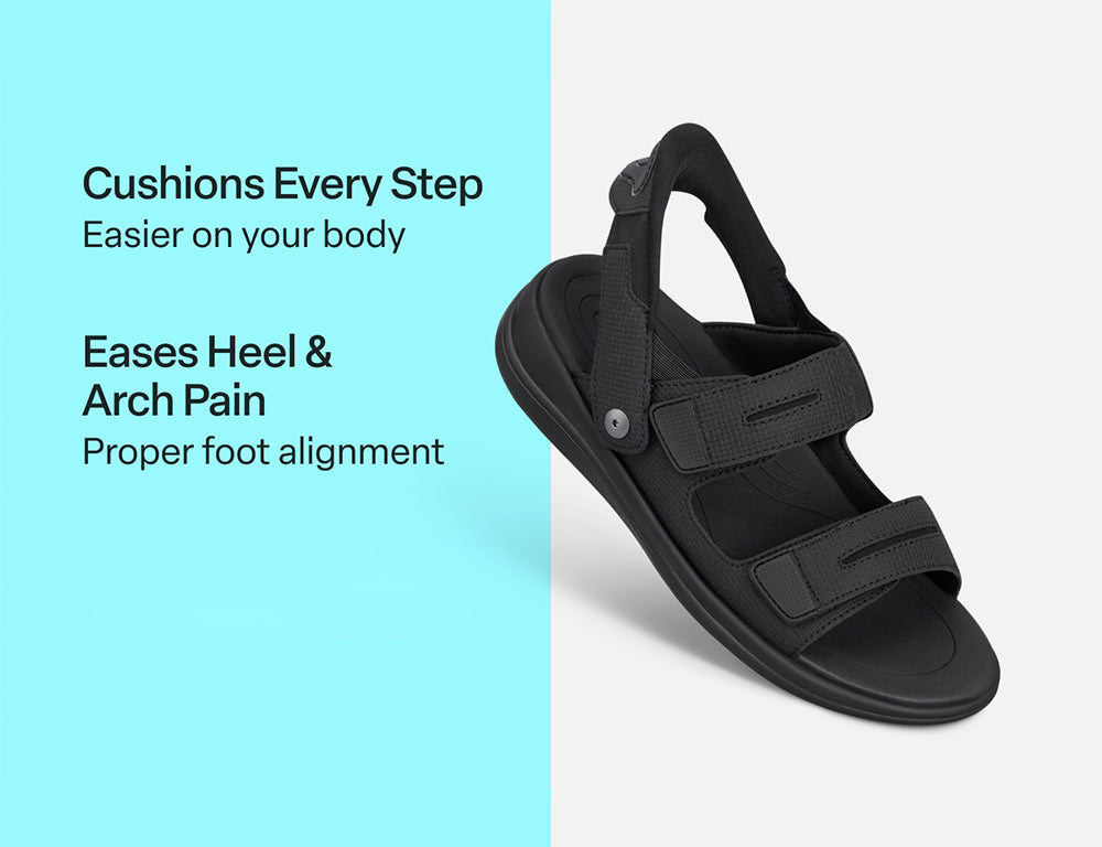 Womens Hands-Free Calypso Black Sandals