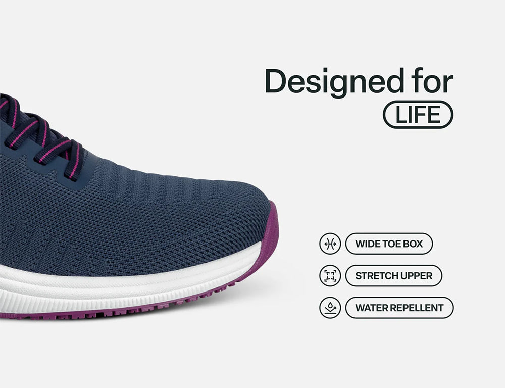 Womens Hands-Free Kita Navy Orchid Trainers