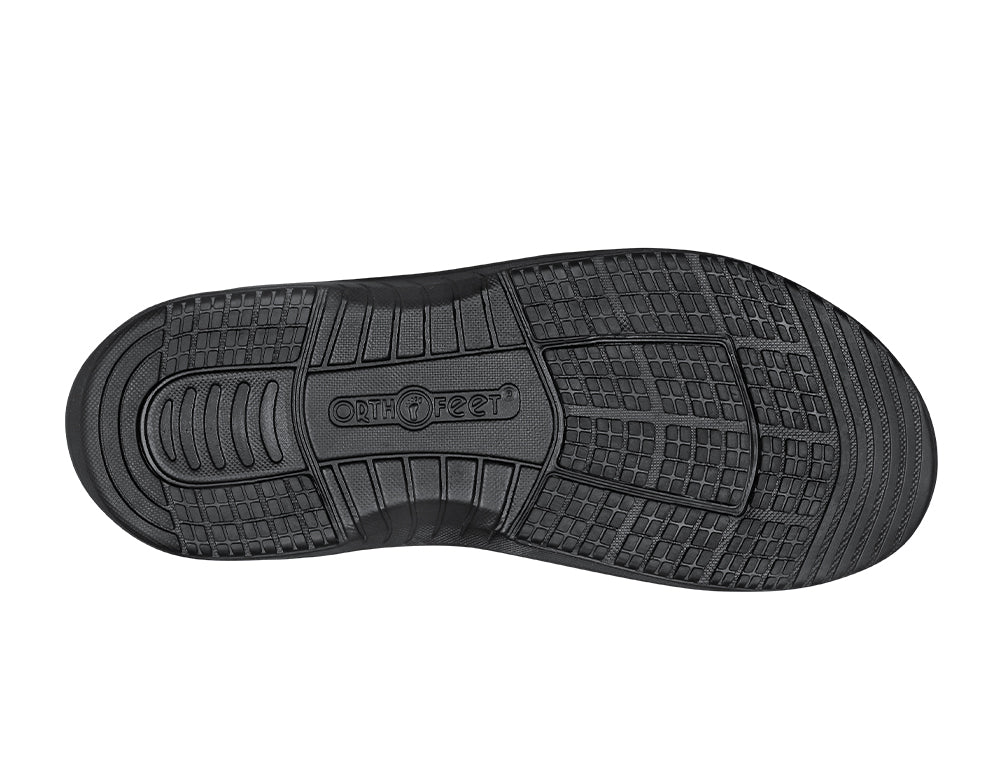 Orthofeet Mens Hands-Free Jupiter Brown Sandals ShoeMed