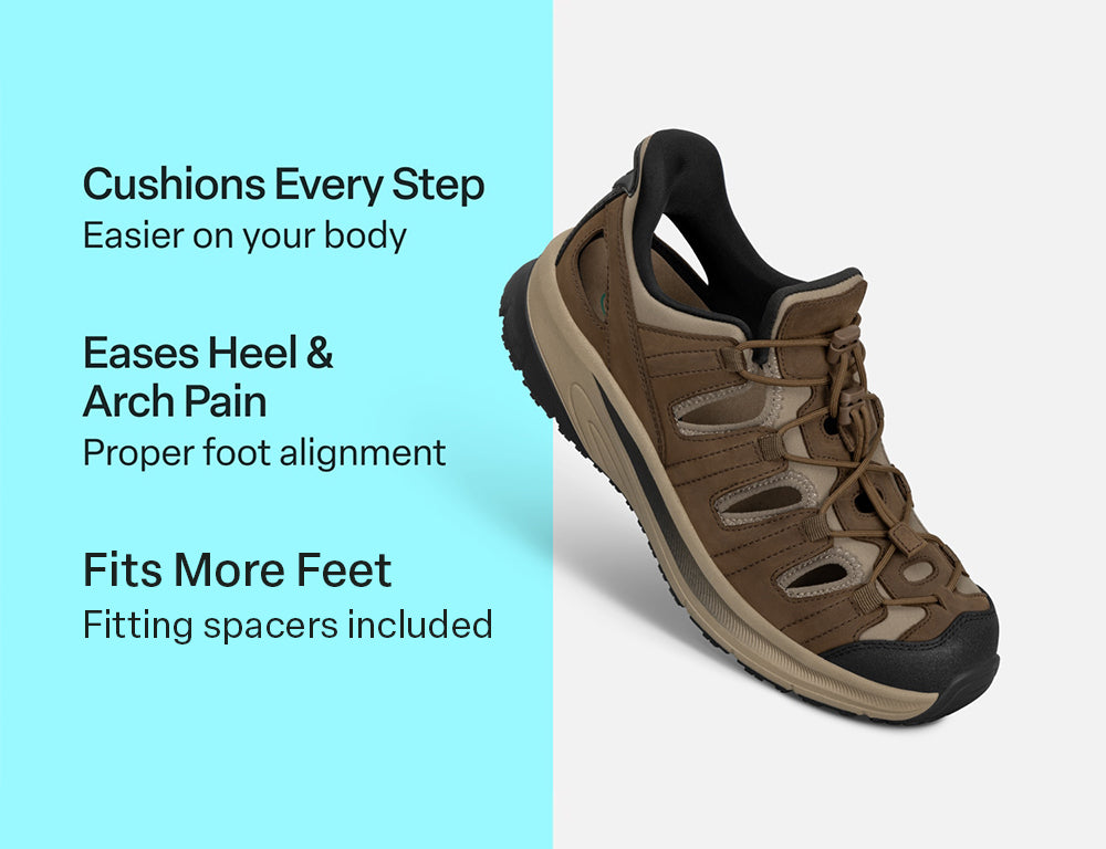 Mens Hands-Free Saturn Brown Hiking Sandals