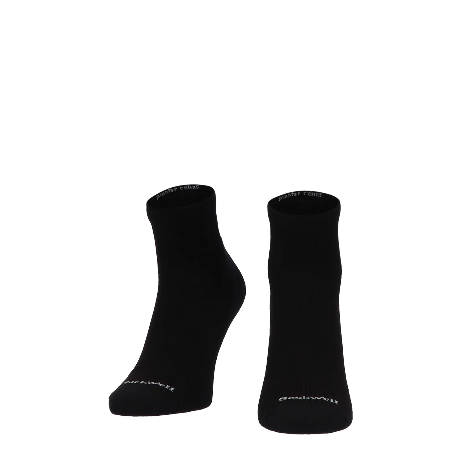 Mens Heel Pain Plantar Ease Quarter Black 905 Socks