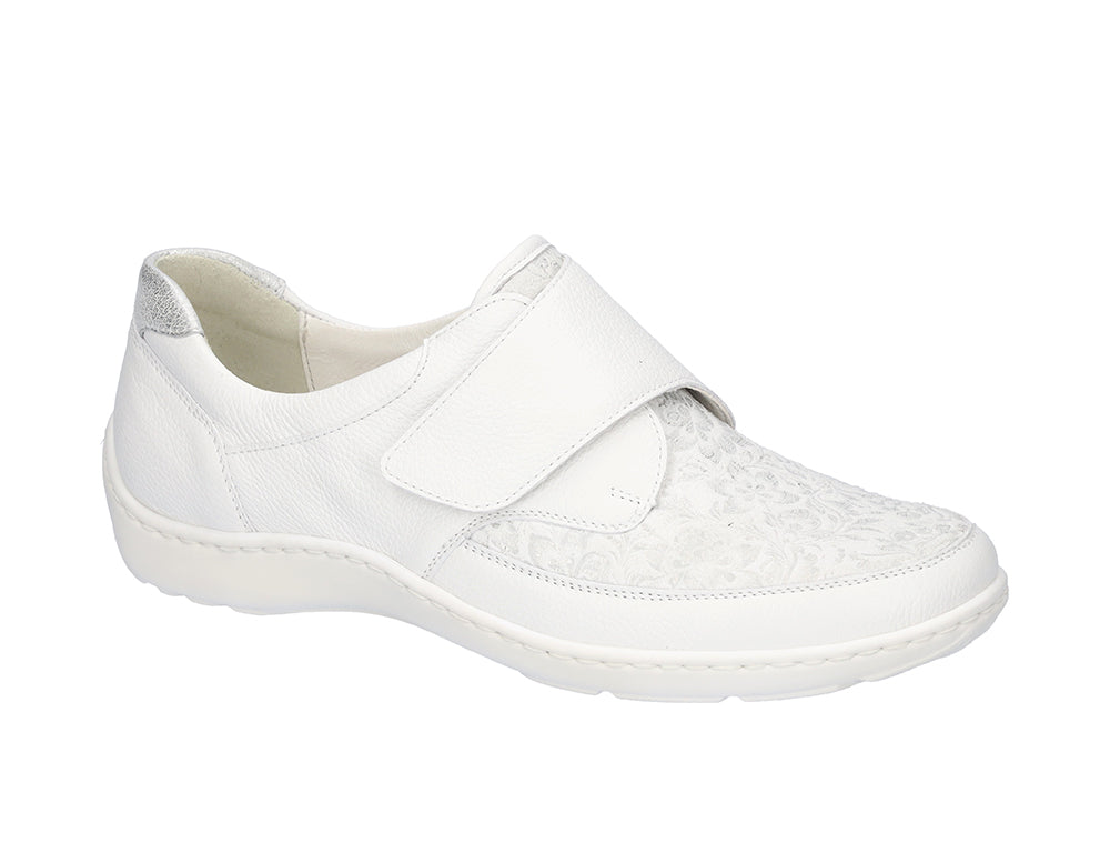 Waldlaufer Womens Stretch Henni Denver White Silver Shoes ShoeMed