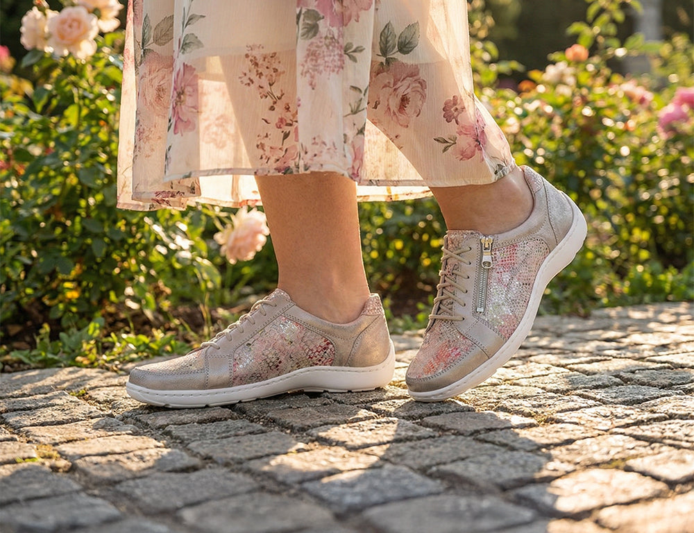 Waldlaufer Womens Lightweight Henni Lace Rosa Shoes ShoeMed