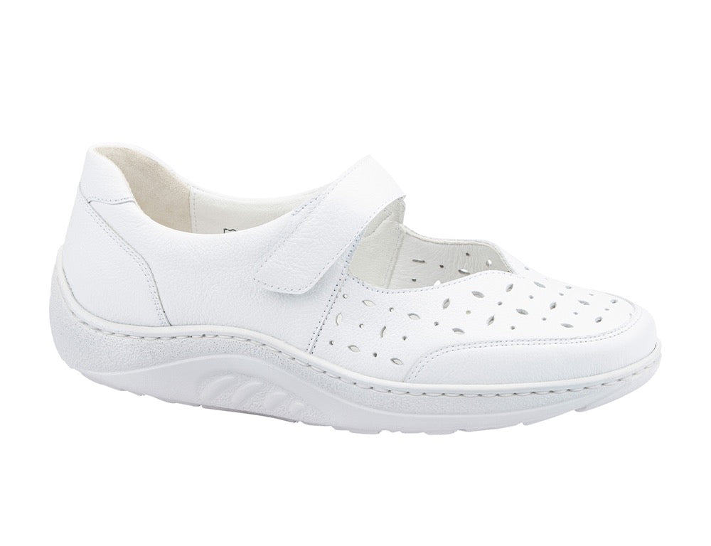 Womens Wide Fit Helli Porto White Shoes