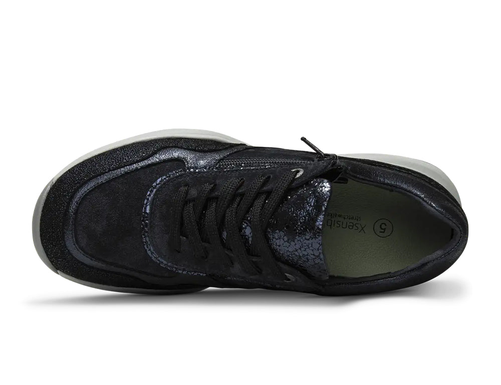 Womens Zip Close SWX11 Navy Trainers