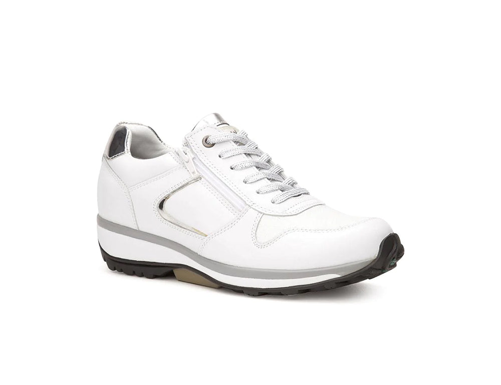 Womens Zip Jersey White Chrome Trainers