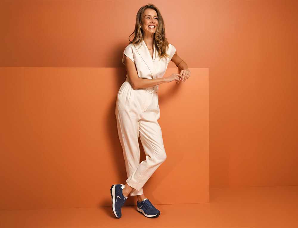 Womens Zip Jersey Denim Trainers