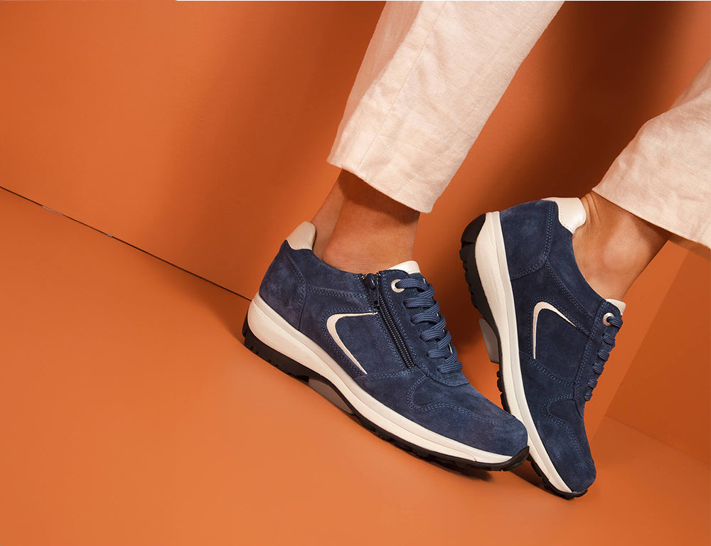 Womens Zip Jersey Denim Trainers