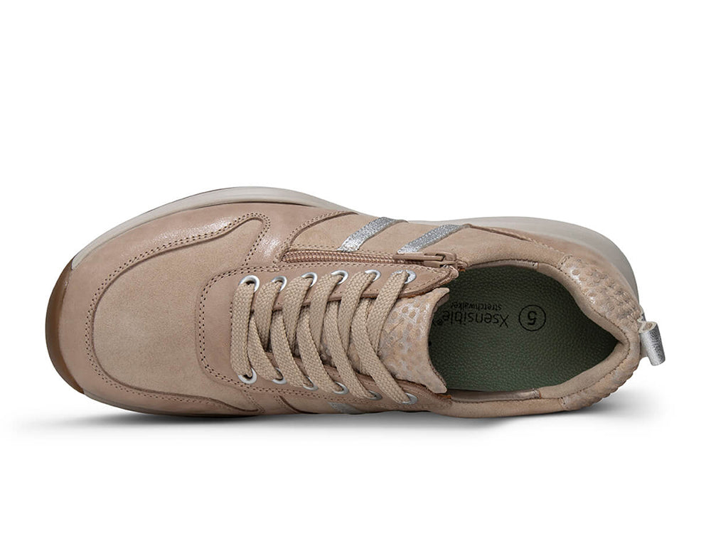 Xsensible Womens Stretchwalker SWX3 Taupe White Trainers ShoeMed