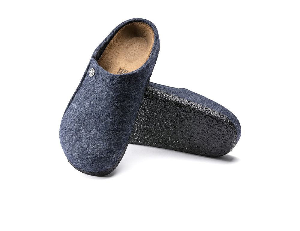 Zermatt Wool Felt Dark Blue Slippers