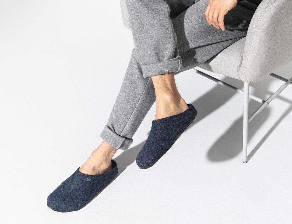 Zermatt Wool Felt Dark Blue Slippers