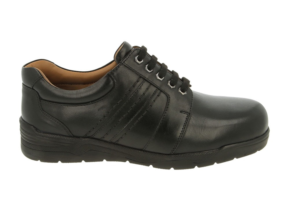 Mens Wider Fitting Shoes | Leather Lace Up Trainer Wide Fit at ShoeMed Mens Wider Fitting Shoes | Leather Lace Up Trainer Wide Fit at ShoeMed