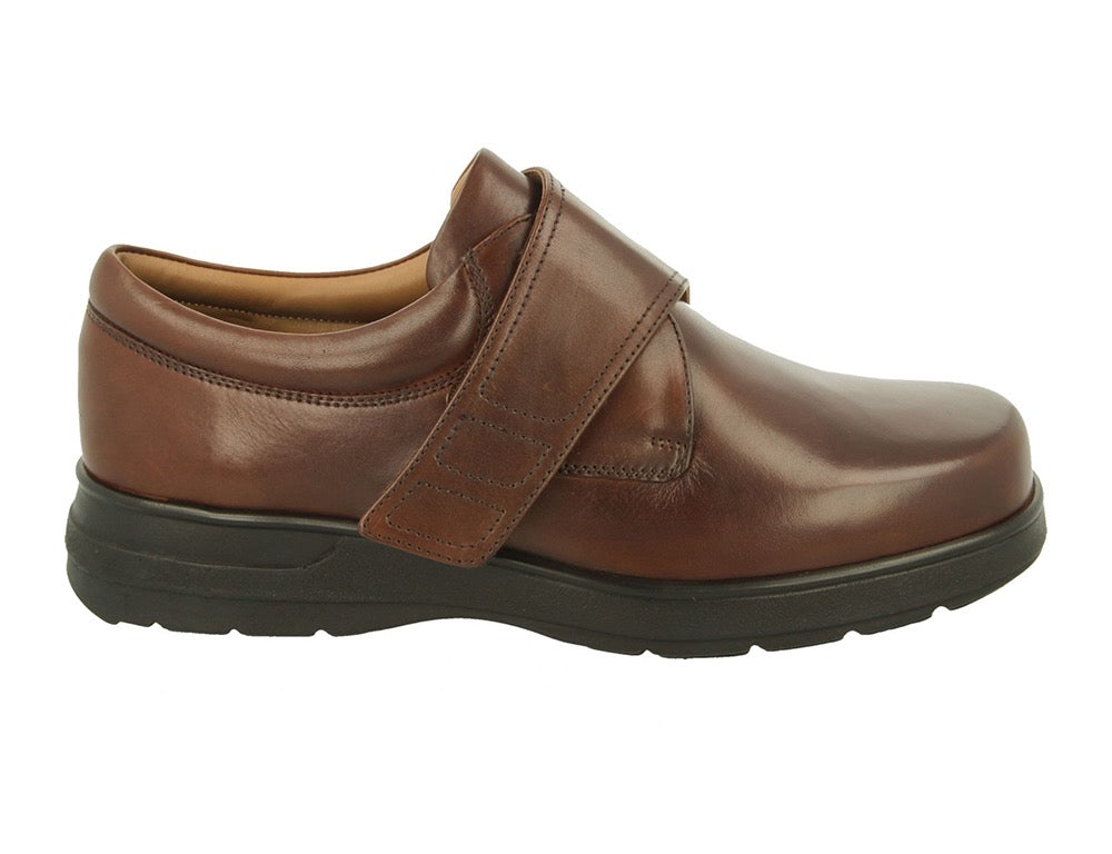 Mens Wider Fit Shoes Brown Extra Wide Mens Leather Shoes at ShoeMed