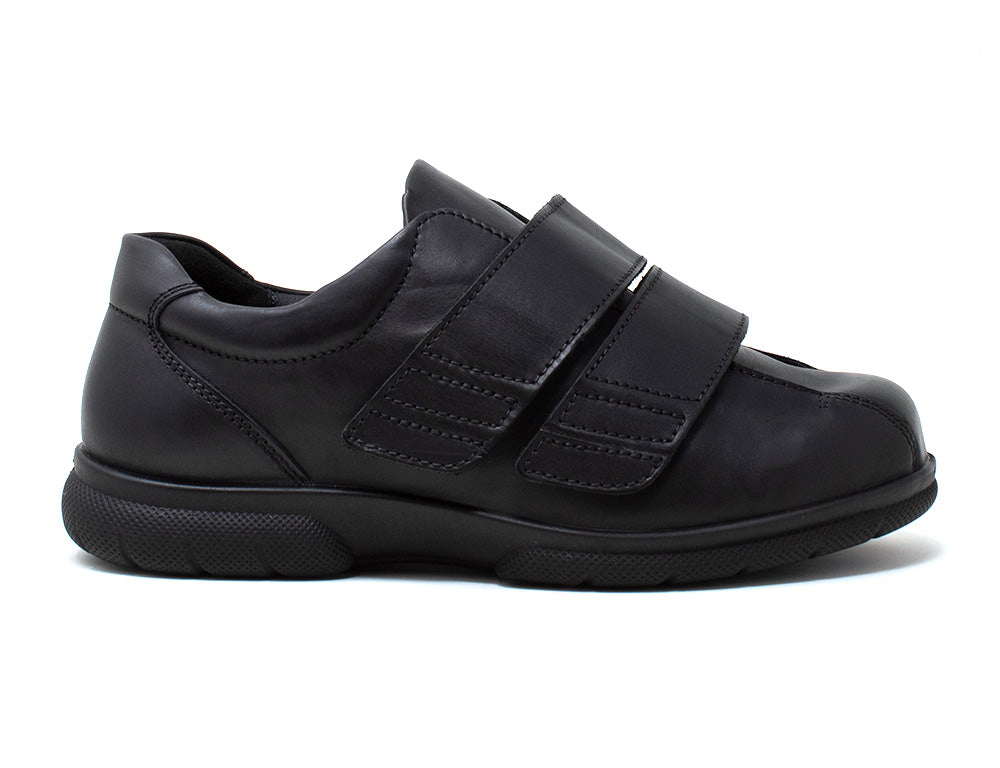 Mens Adjustable Ashton II Black Leather Shoes