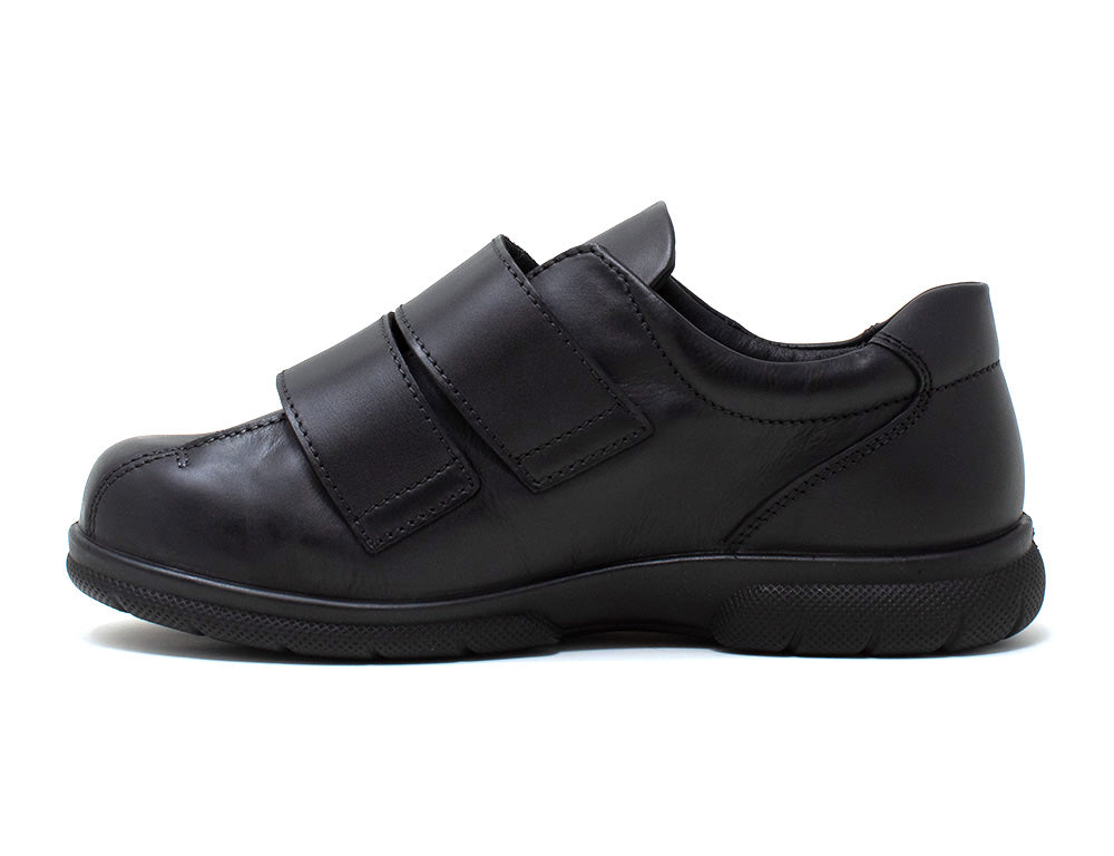 Mens Adjustable Ashton II Black Leather Shoes