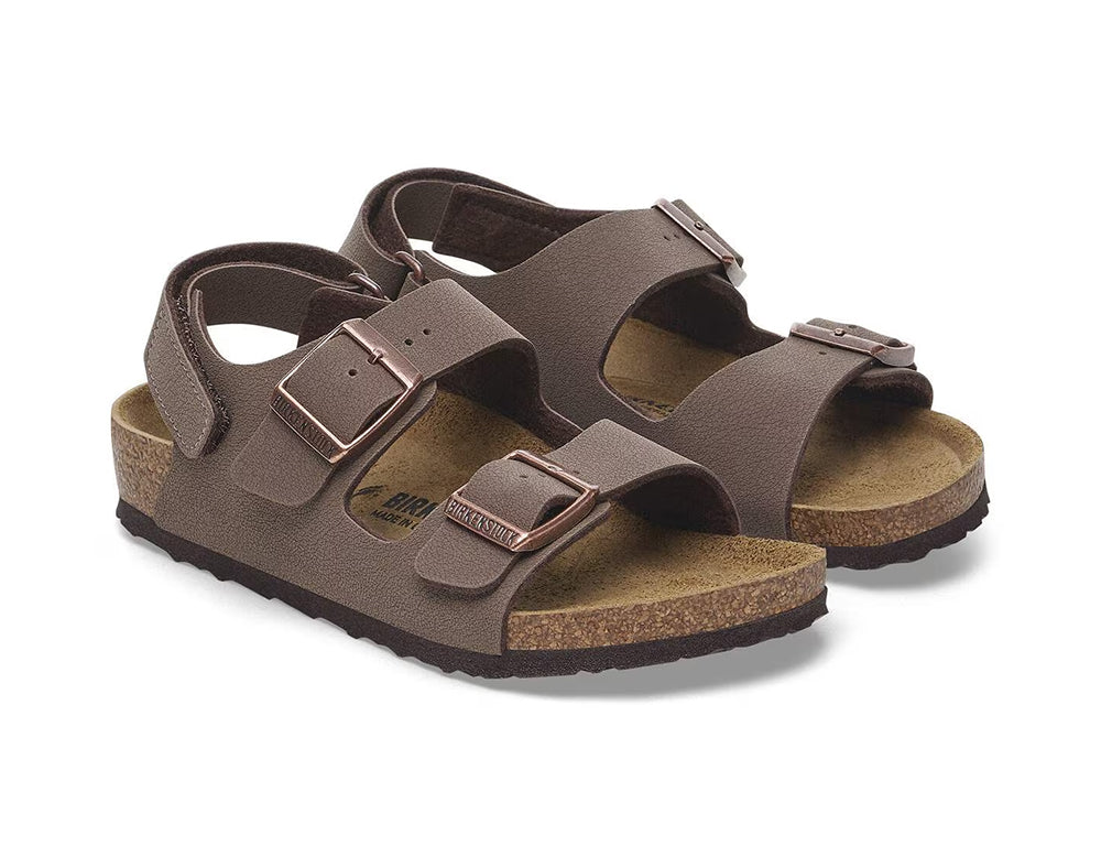 Birkenstock Kids Milano Birko-Flor Mocha Sandals ShoeMed