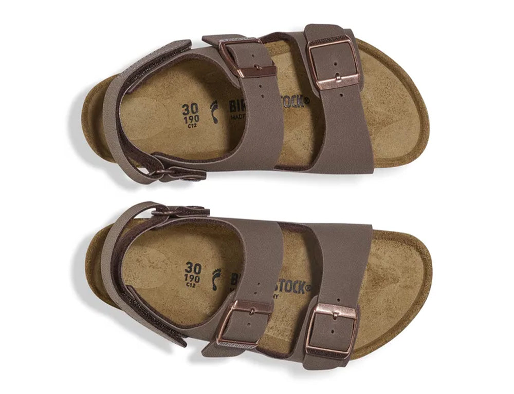 Birkenstock Kids Milano Birko-Flor Mocha Sandals ShoeMed