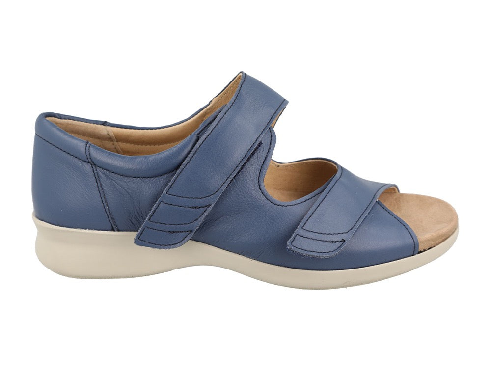 Womens Adjustable Bliss 2 Blue Leather Sandals