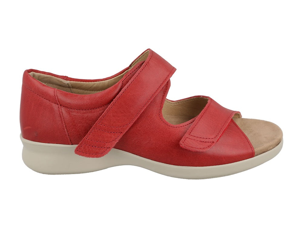 DB Shoes | Wide Opening Adjustable Red Sandal at ShoeMed