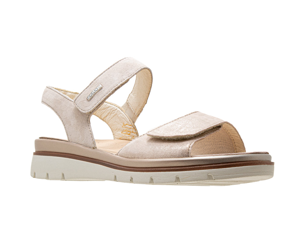 Fidelio Womens Adjustable Glory Cream Combi Sandals ShoeMed