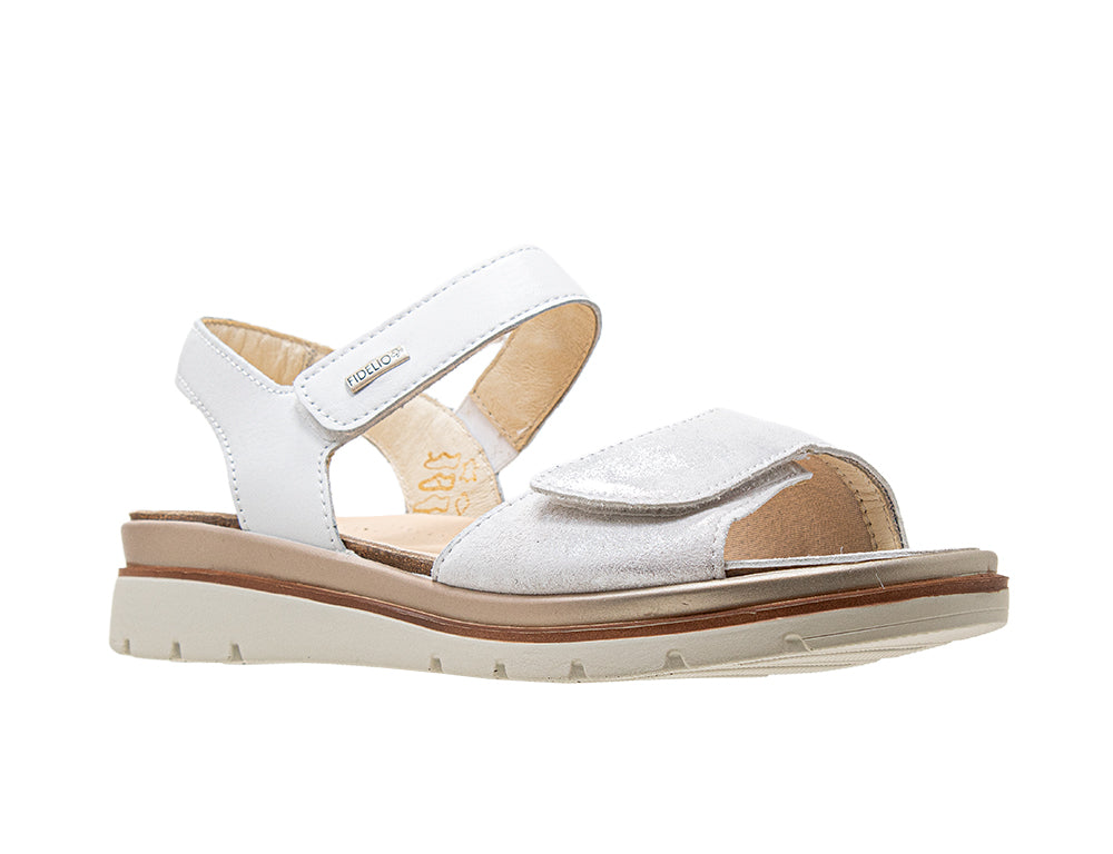 Fidelio Womens Adjustable Glory Bianco Combi Sandals ShoeMed
