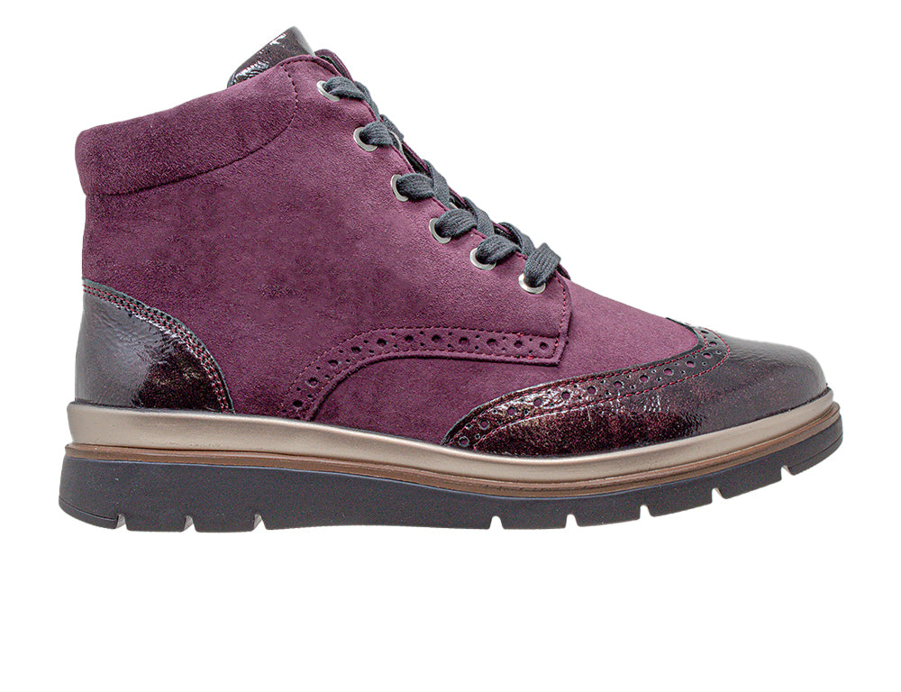 Womens Zip Gallery Bordo Patent Nubi Boot
