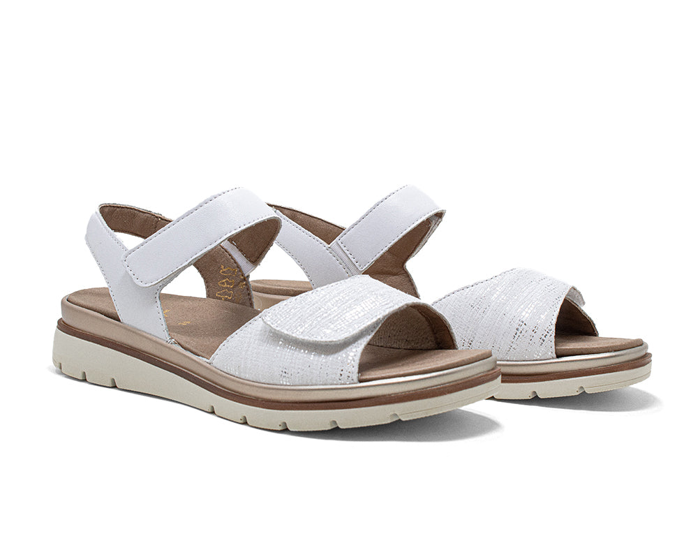 Womens Adjustable Glory Bianco Combi Sandals