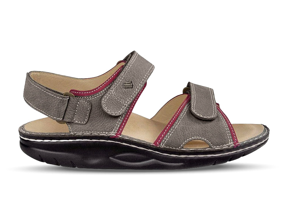 Finn Comfort Womens Finnamic Yuma Grey Sandia Sandals ShoeMed