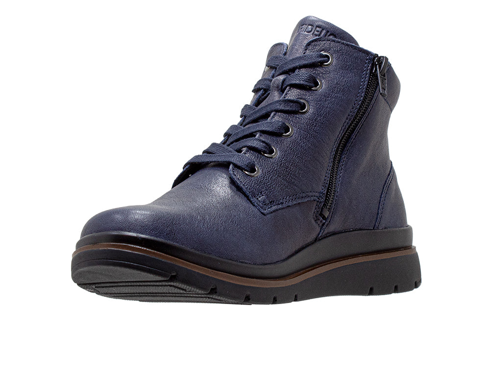 Womens Zip Gallery Navy Boots
