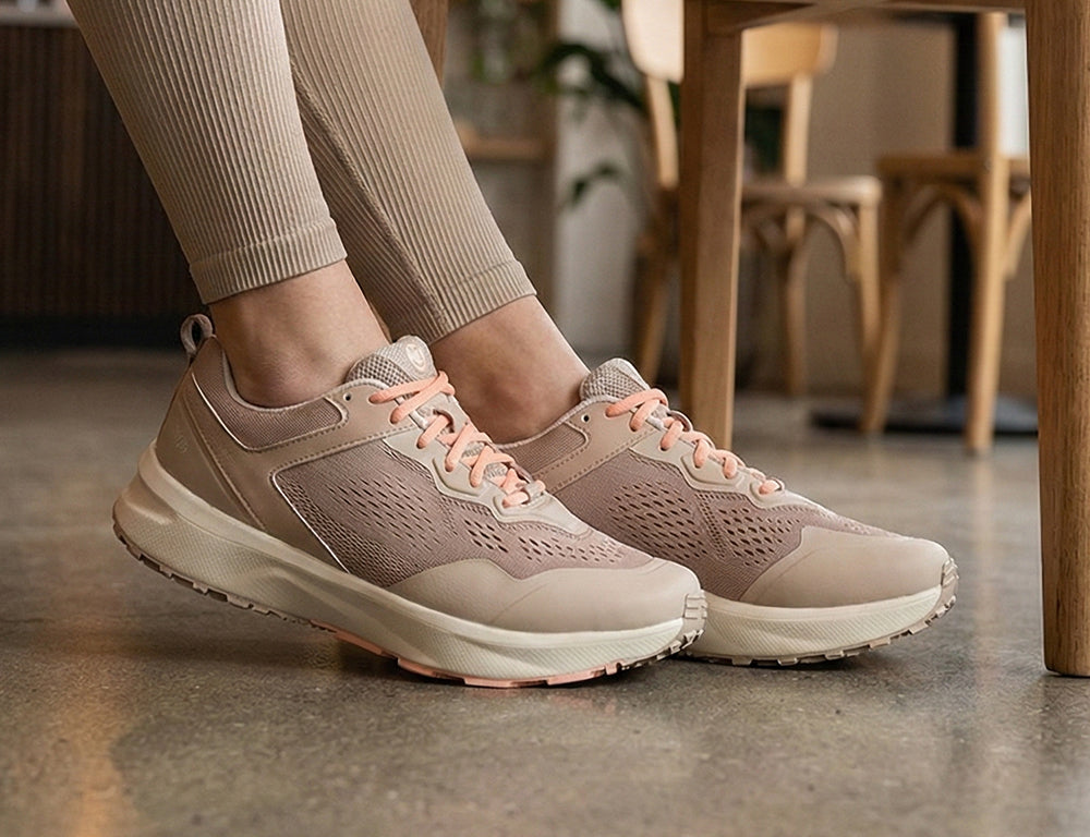 Joya Womens Active Veloce Beige Trainers ShoeMed