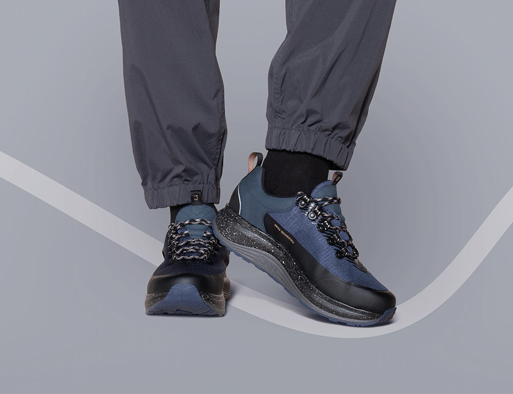 Mens Wave Wide-Fit Waterproof Maui Blue Black Trainers