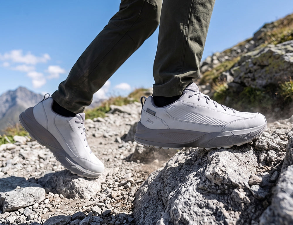 Mens Active Waterproof Oberstdorf Light Grey Hiking Shoes