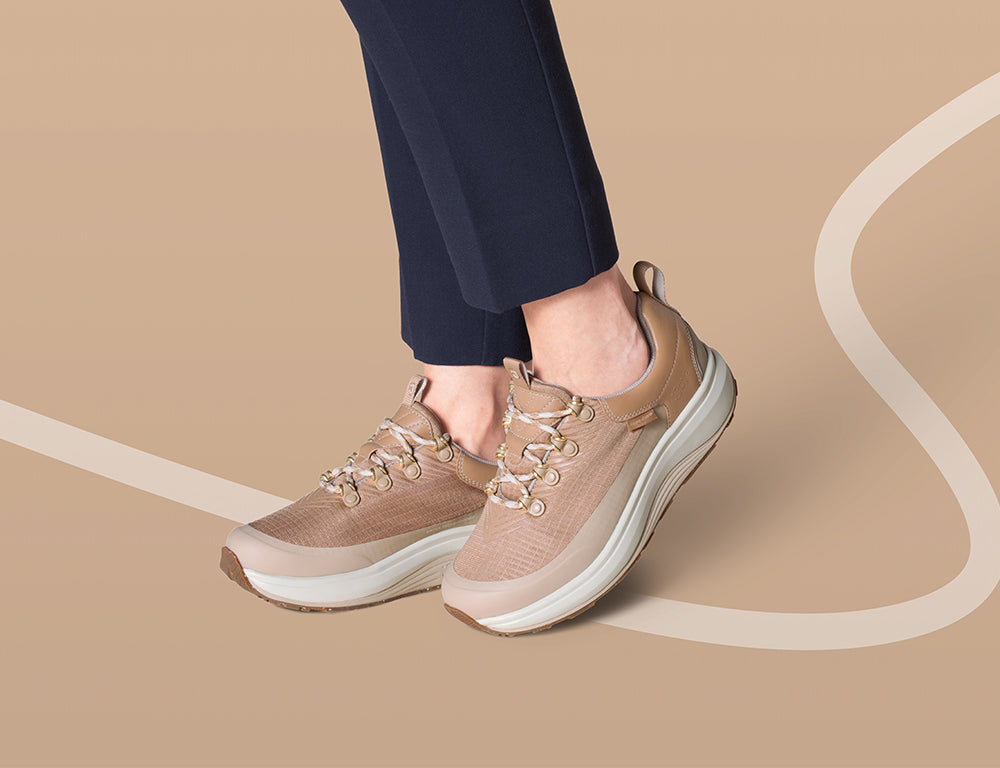 Womens Wave Wide-Fit Waterproof Maui Beige Trainers