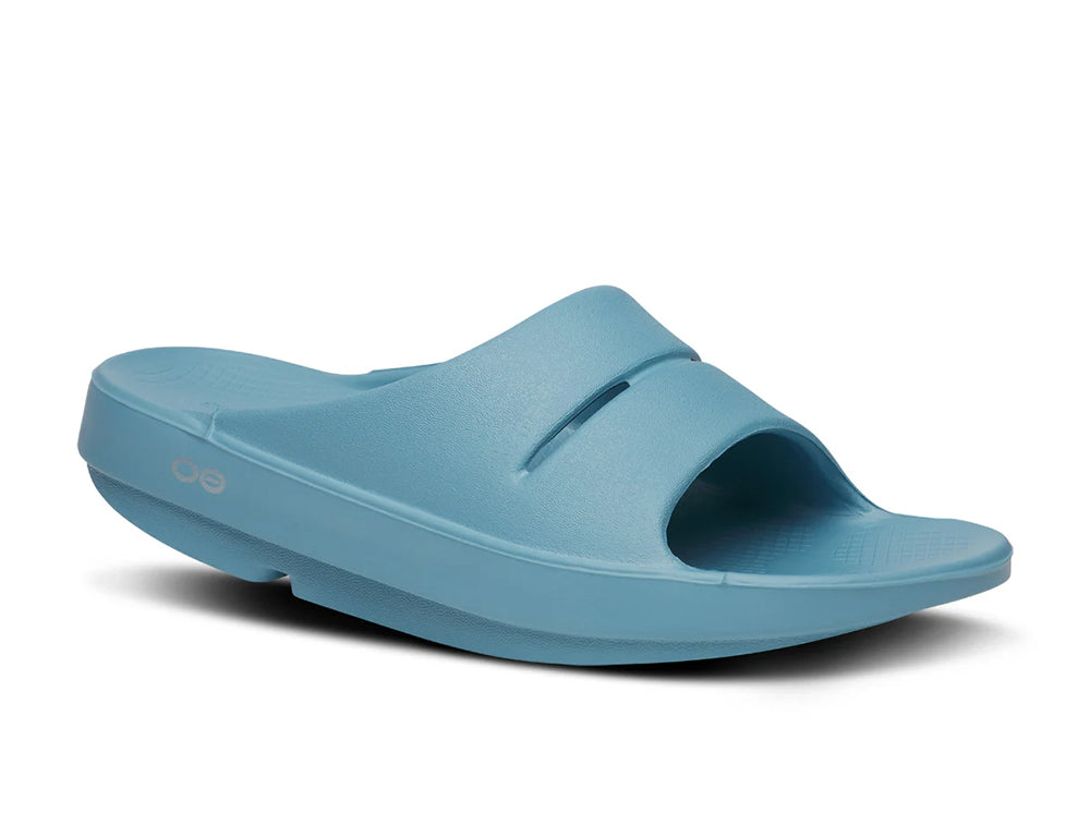 Oofos OOfos OOahh Ocean Blue Recovery Slides ShoeMed