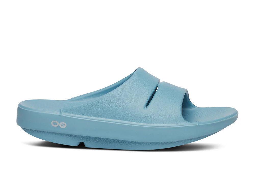 Oofos OOfos OOahh Ocean Blue Recovery Slides ShoeMed