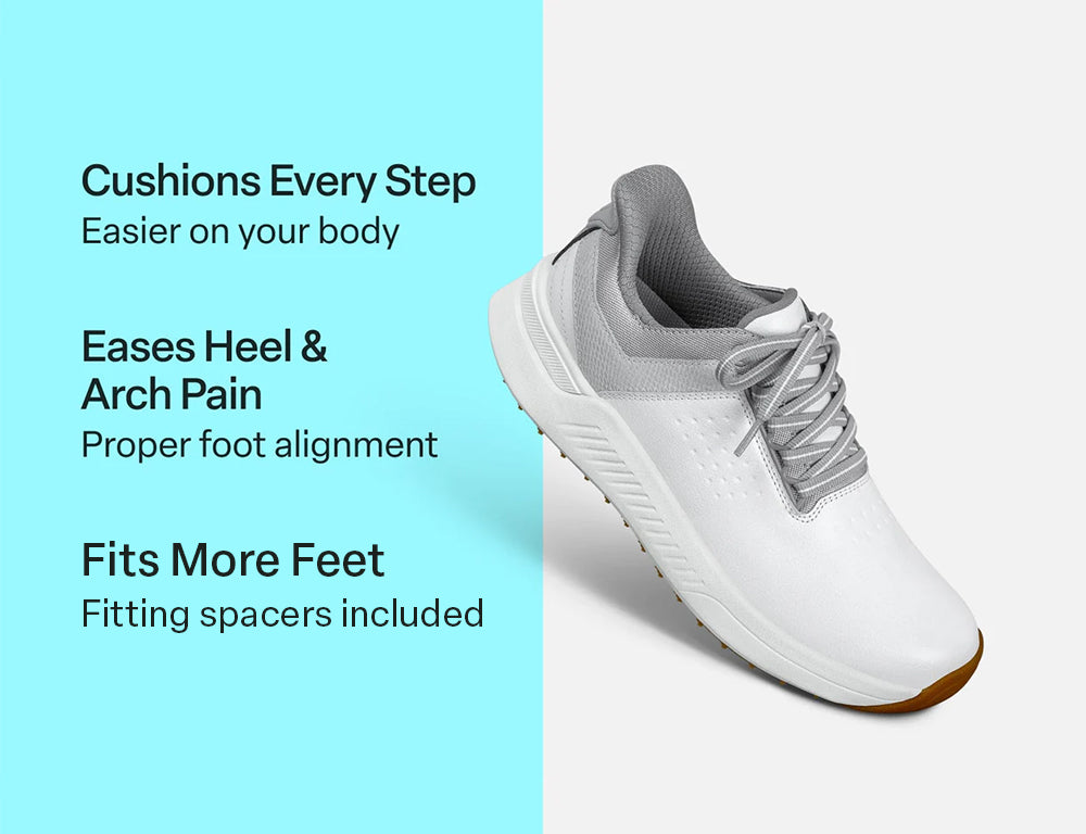Orthofeet Womens Hands-Free Approach White Golf Shoes ShoeMed
