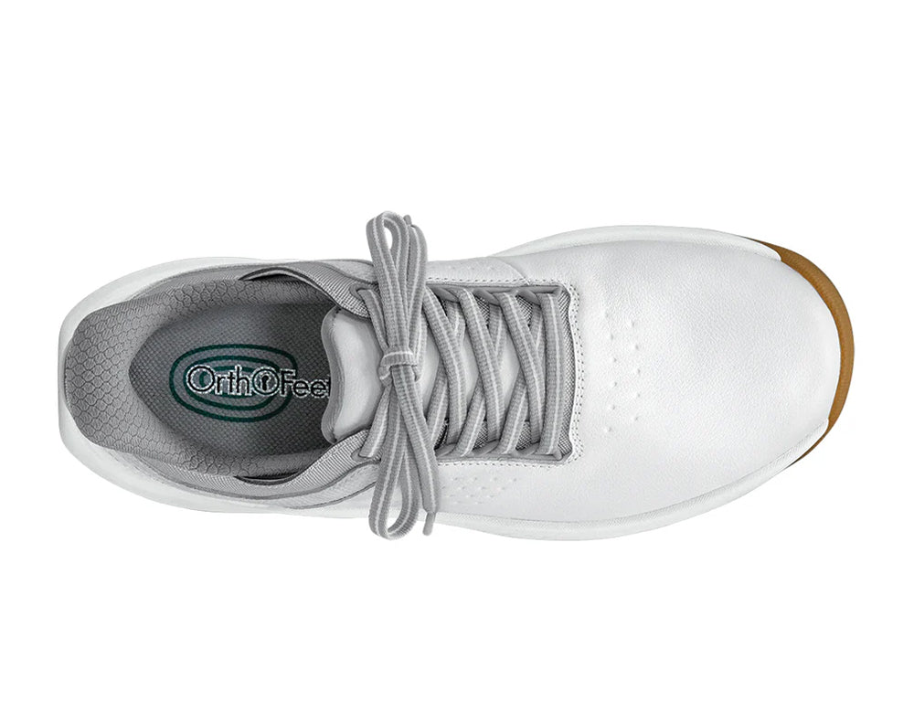 Orthofeet Womens Hands-Free Approach White Golf Shoes ShoeMed