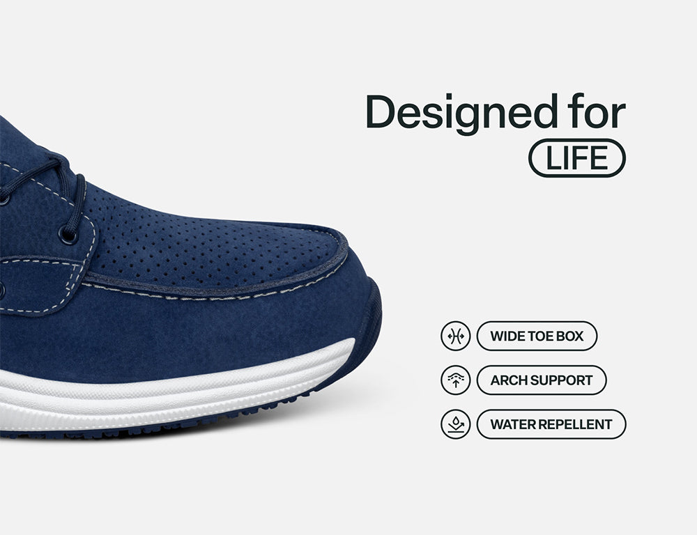 Womens Hands-Free Captain Navy Boat Shoes