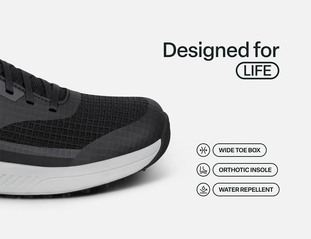 Mens Hands-Free Fairway Black Grey Golf Shoes